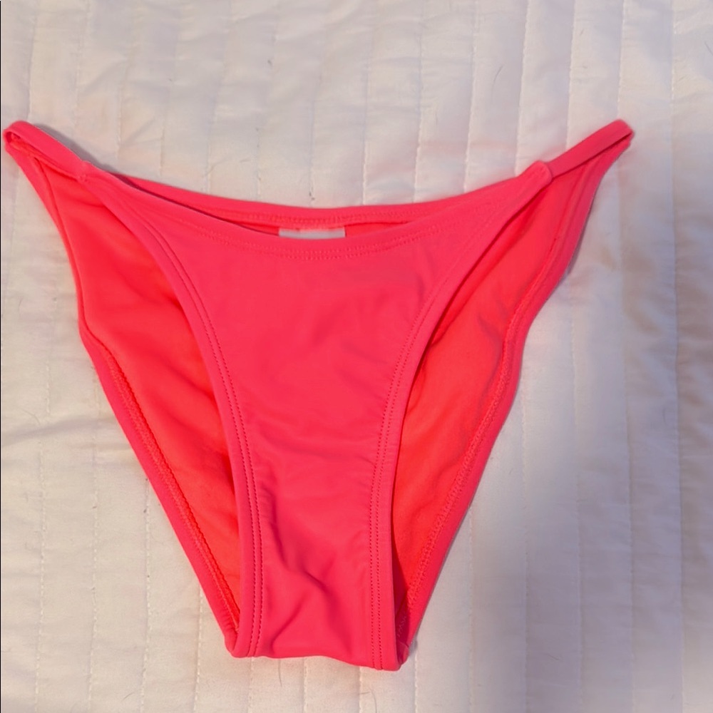 Coral Pink High Leg Bikini Bottoms